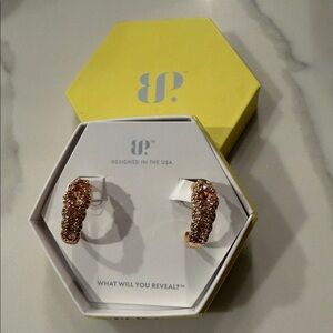 BP Gold Textured Hoop Earrings